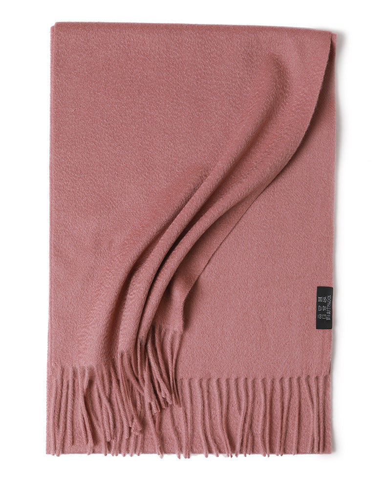 Water Ripple Pure Color Cashmere Warm Scarf