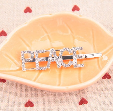 Fashion girls silver plated English alphabet clips trend hair accessories side clips hairpin