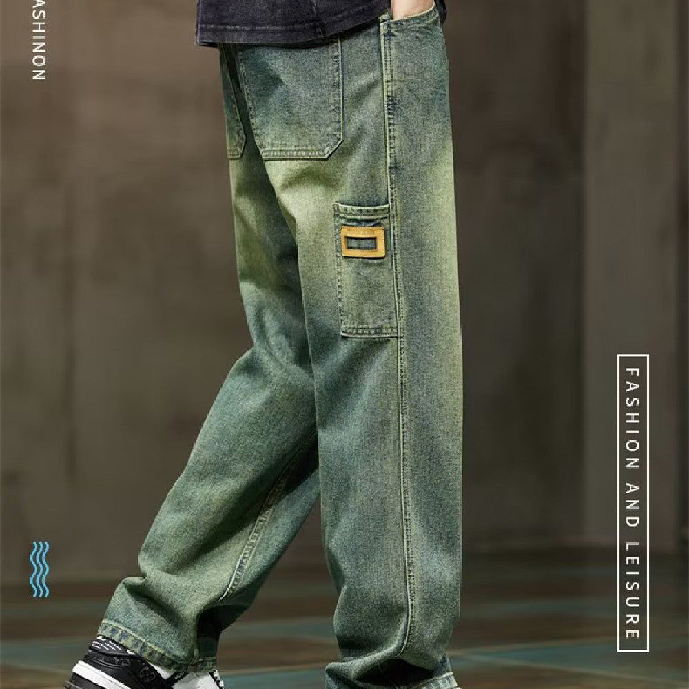 Vintage High‑Street Straight Jeans for Men – Timeless Retro Denim by NYLIXA