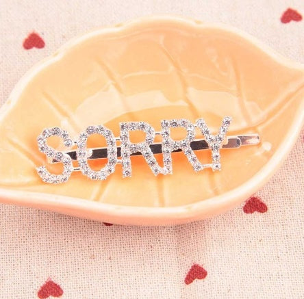 Fashion girls silver plated English alphabet clips trend hair accessories side clips hairpin