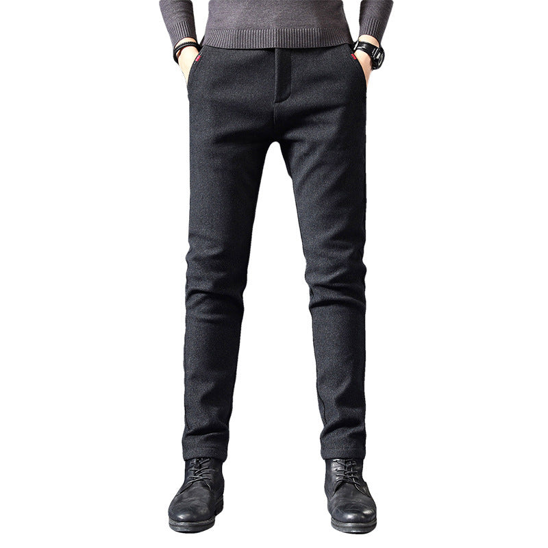 Fleece-Lined Slim Fit Stretch Pants – Winter Warm Casual Bottoms for Men