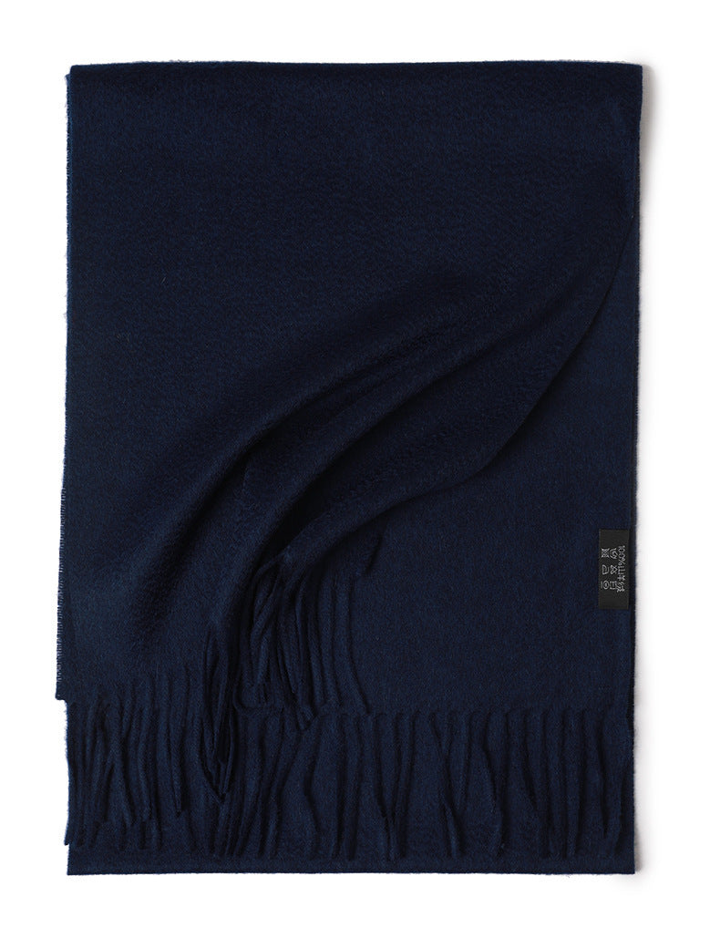 Water Ripple Pure Color Cashmere Warm Scarf