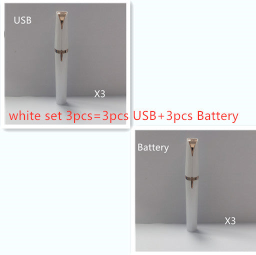 Mini Electric Eyebrow Trimmer Pen – Painless LED Lipstick Hair Remover for Face & Brows
