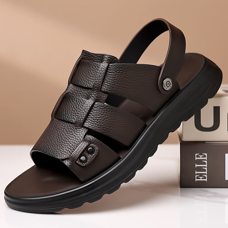 Men’s Outdoor Non-Slip Fashion Slippers – Compact Hole Design for Versatile Use
