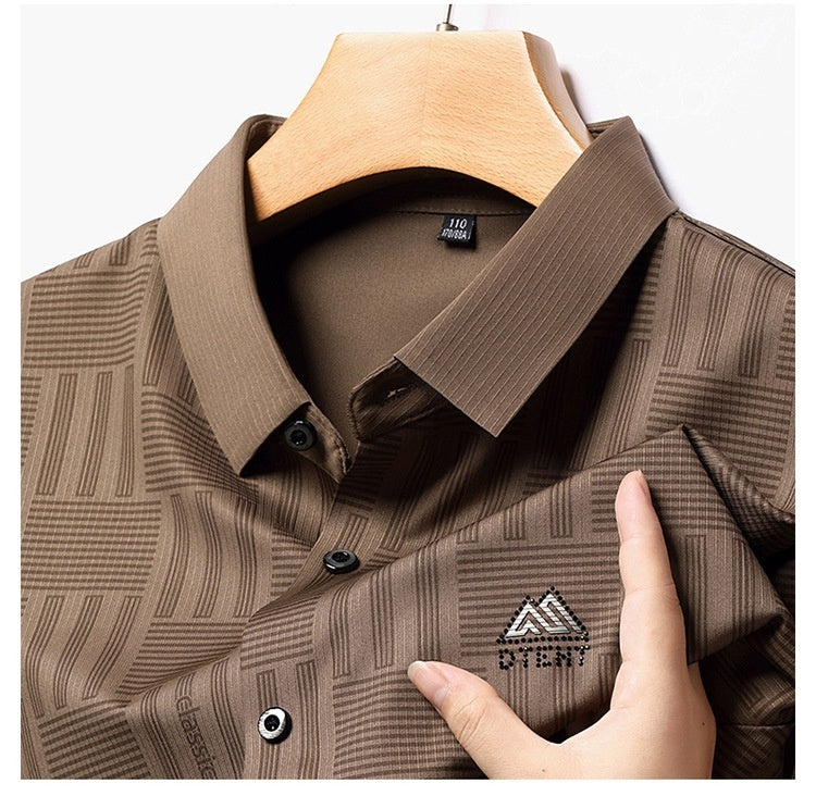 Men’s Autumn Seamless Long-Sleeve Business Casual Shirt – Elegant Comfort