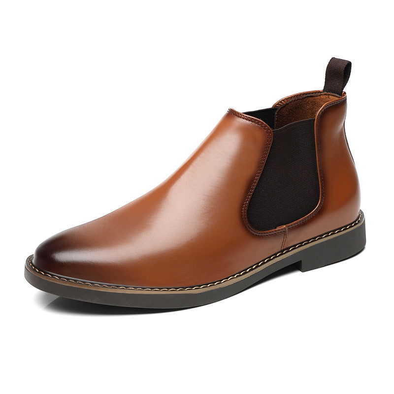 Men’s Formal Pointed-Toe Leather Boots – Elegant Dress Footwear