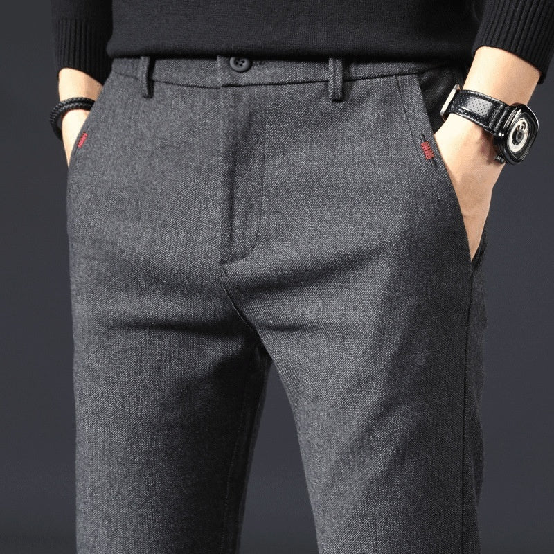 Autumn Brushed Men’s Business Pants – Slim Fit & Comfortable Straight Trousers | NYLIXA
