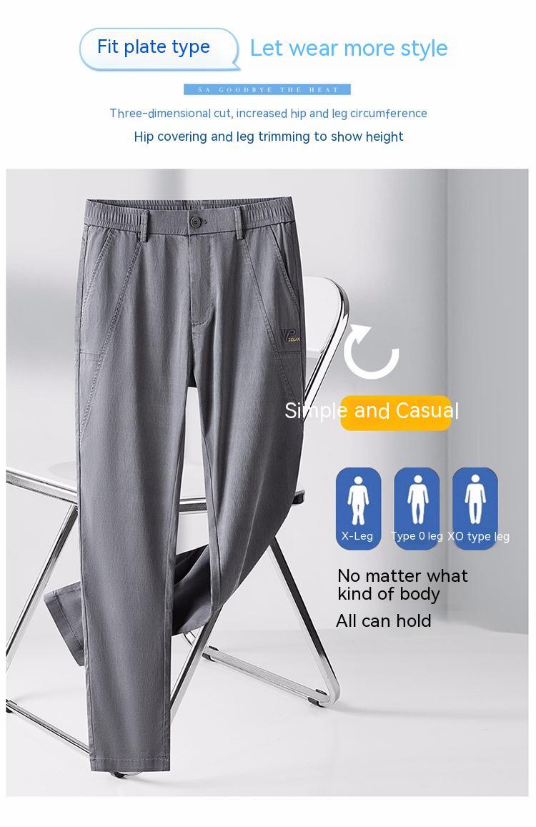 Men's Tencel Straight Slim Fit Trousers – Ultra-Light & Skin-Friendly Pants