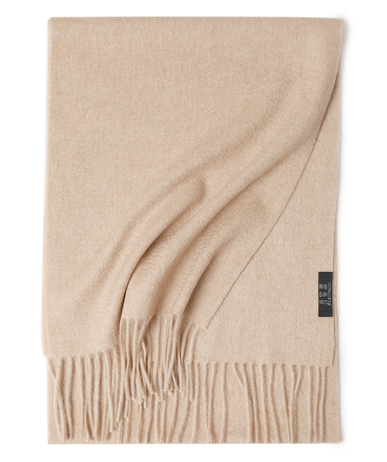 Water Ripple Pure Color Cashmere Warm Scarf