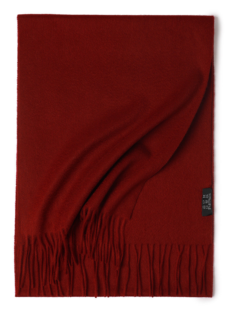 Water Ripple Pure Color Cashmere Warm Scarf