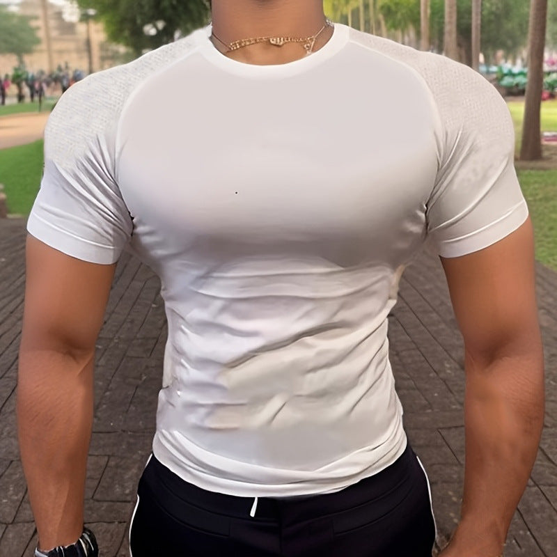 Men's Seamless Jacquard Round Neck Top