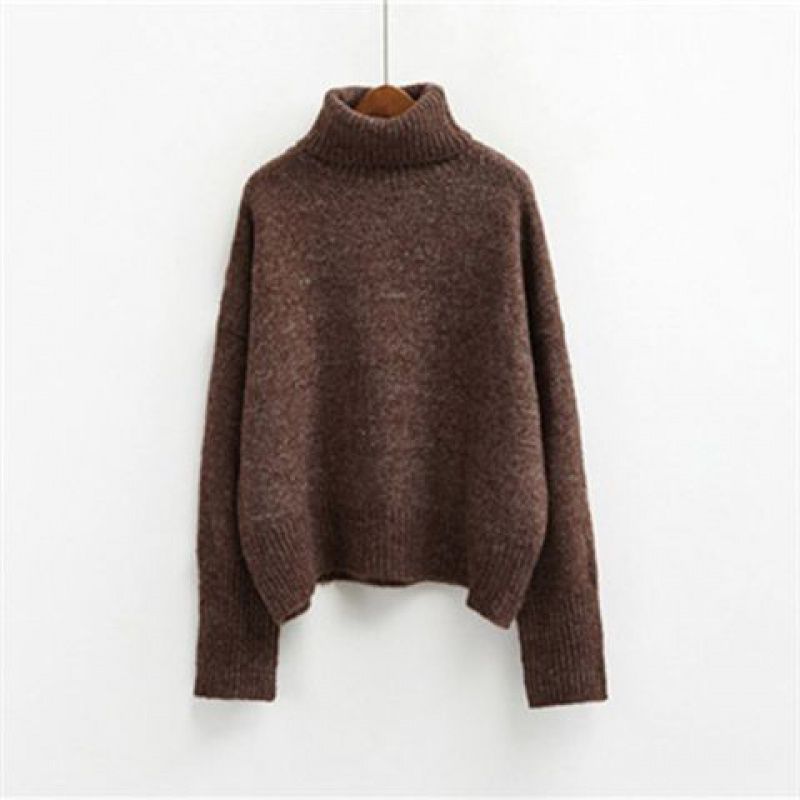 Women's Sweater Coat Loose Lazy Thick Thick Thick Thread High Neck Student Pullover Base Sweater