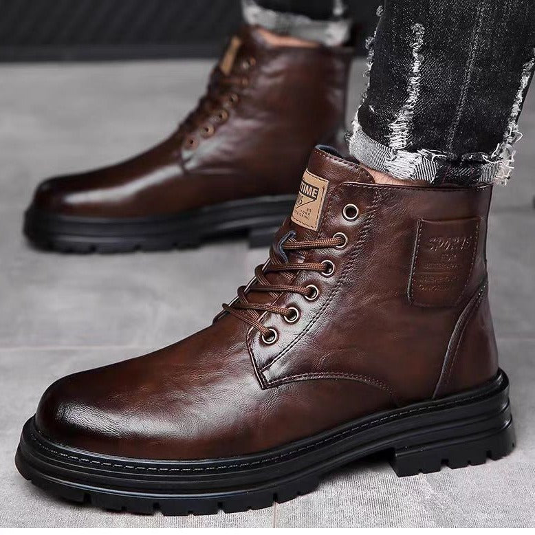 Men’s Winter Martin Boots – Business & Leisure PU Leather High-Top