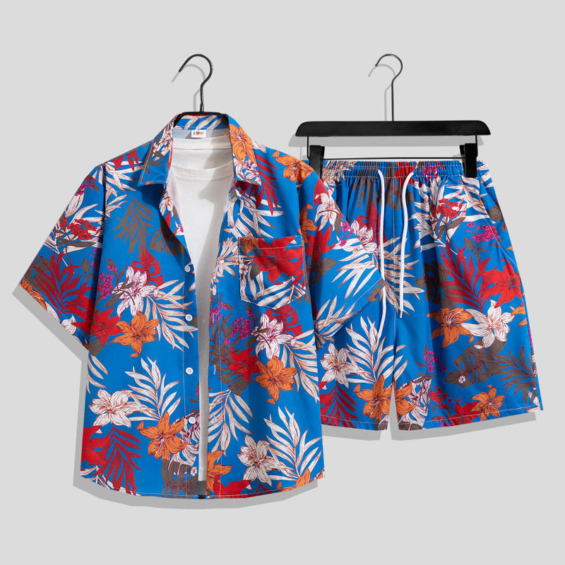 Men’s Hong Kong-Style Retro Printed Short-Sleeve Shirt – Bold & Nostalgic
