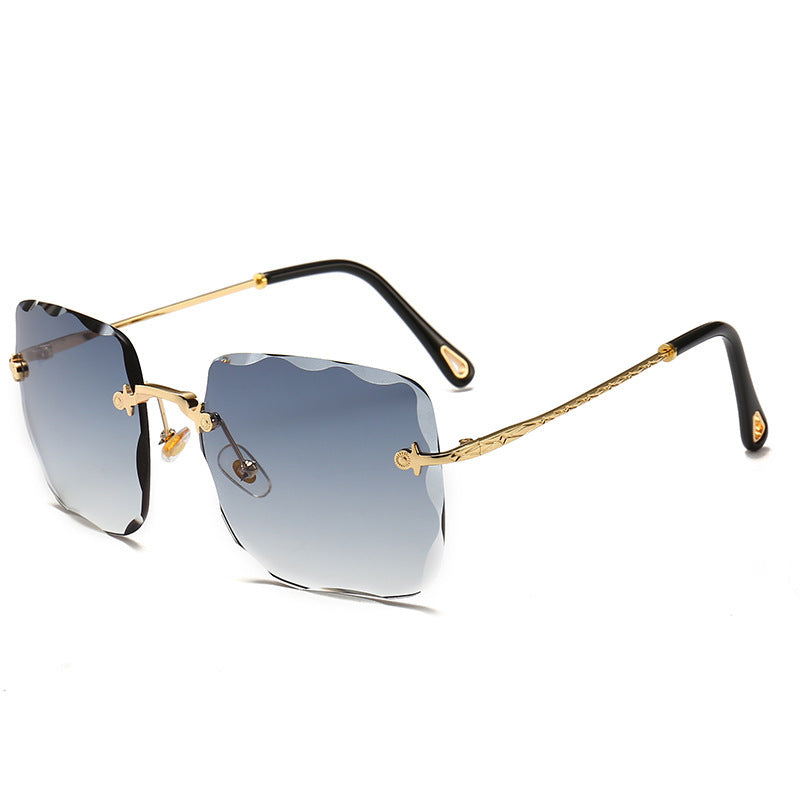 Frameless square sunglasses