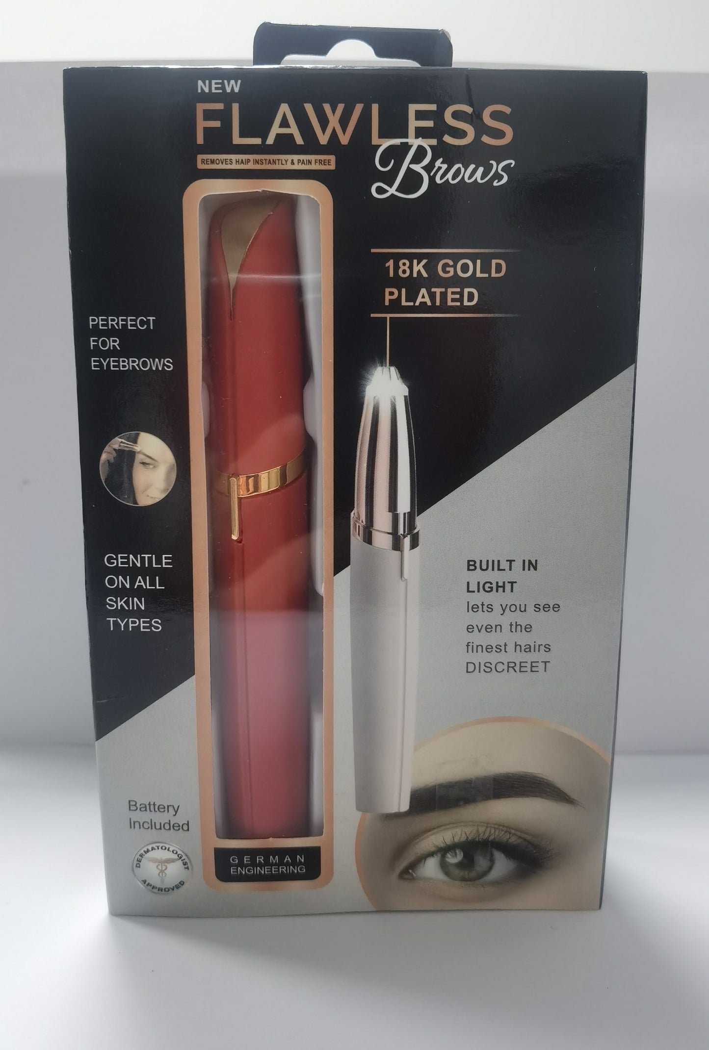 Mini Electric Eyebrow Trimmer Pen – Painless LED Lipstick Hair Remover for Face & Brows