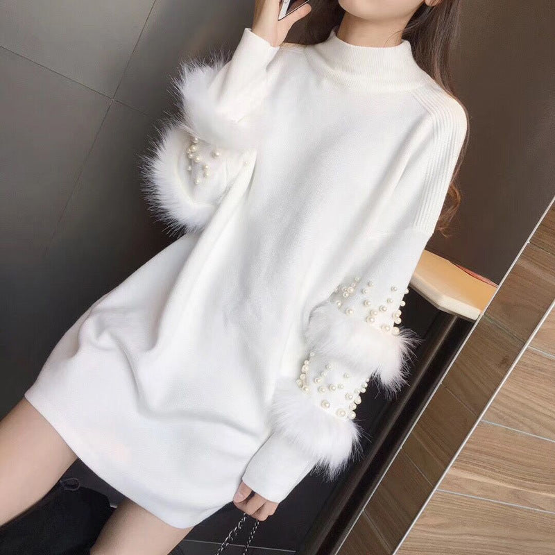 Half high neck pullover sweater