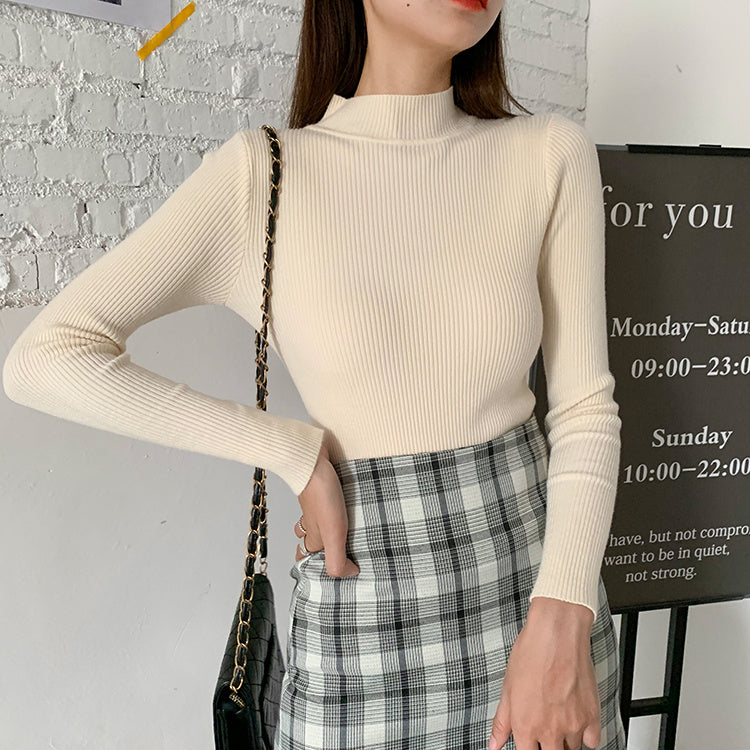 White turtleneck in autumn and winter