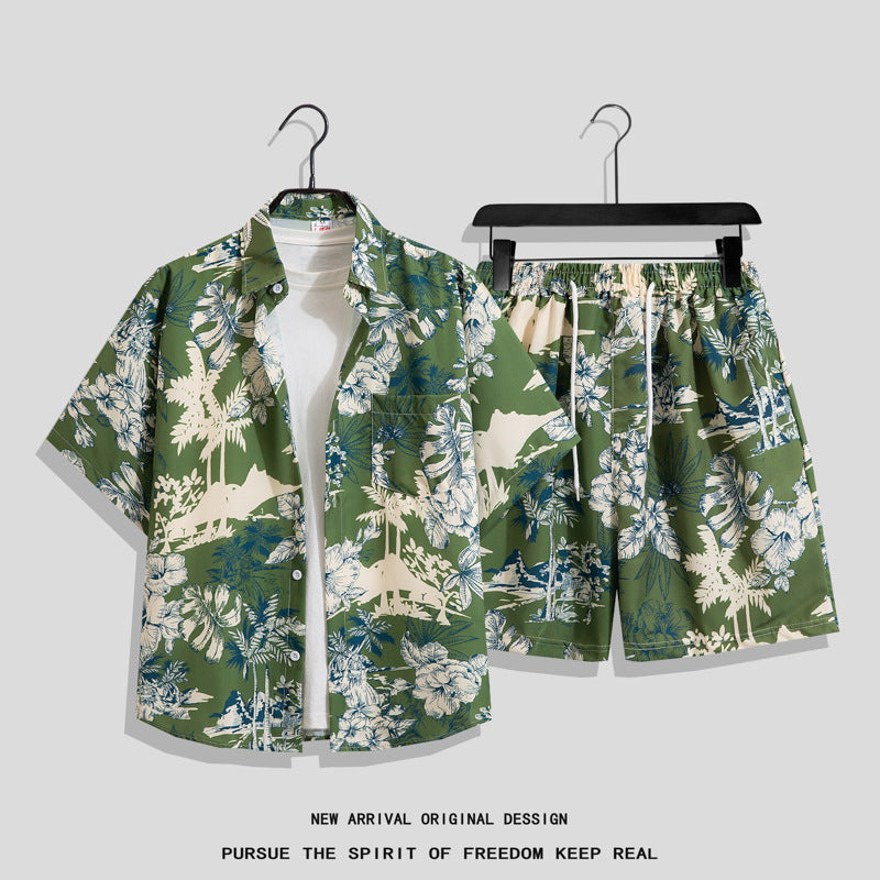 Men’s Hong Kong-Style Retro Printed Short-Sleeve Shirt – Bold & Nostalgic