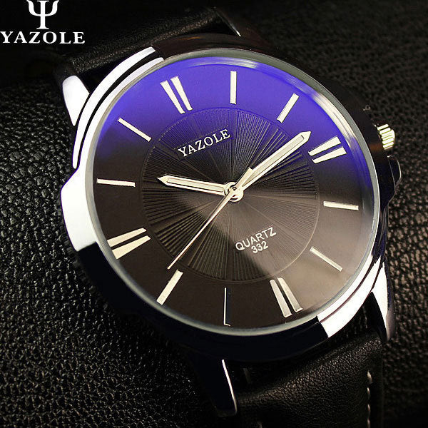 YAZOLE 332 Men’s Quartz Business Watch – Classic Leather Strap, Luxury Analog Display