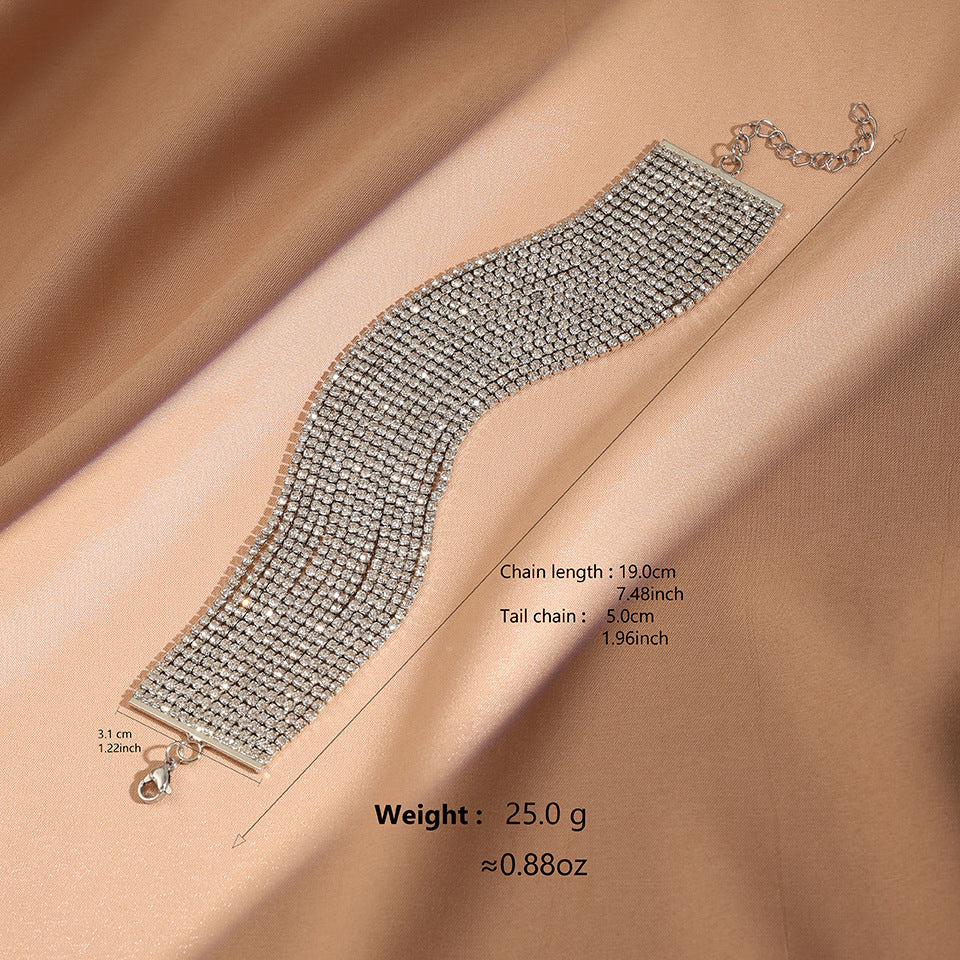 Fashion Grandeur Personality Multi-layer Rhinestone Chain Bracelet