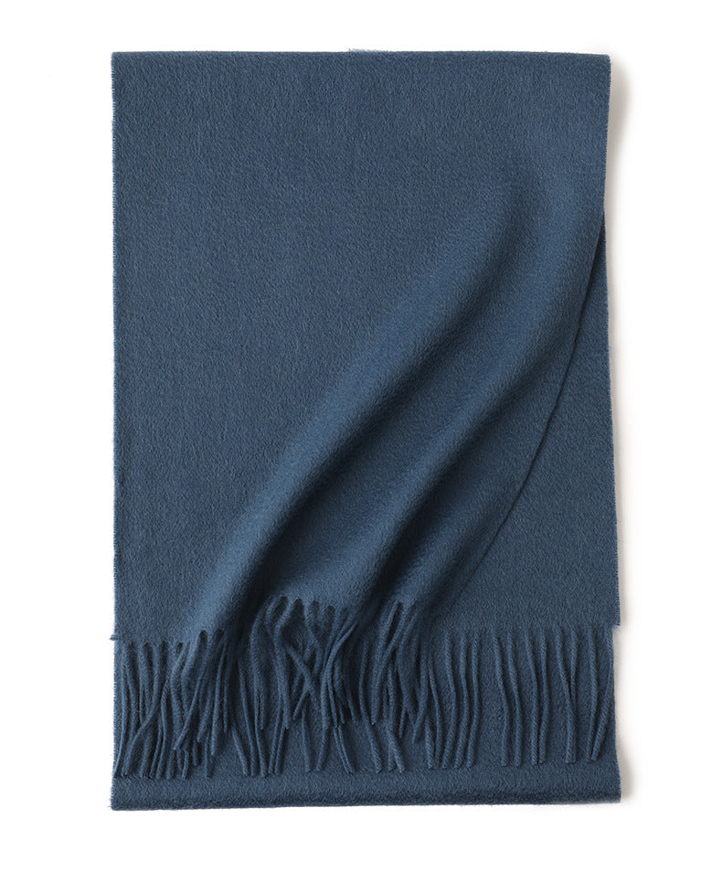Water Ripple Pure Color Cashmere Warm Scarf