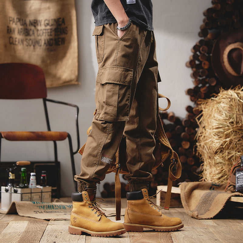 Men's Heavy-Duty Straight Fit Cargo Pants – Rugged Outdoor Streetwear