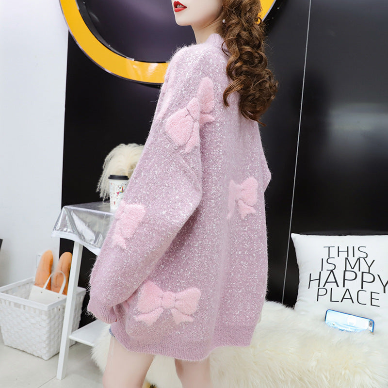 Fashion Lazy Solid Color Round Neck Loose Sweater Women