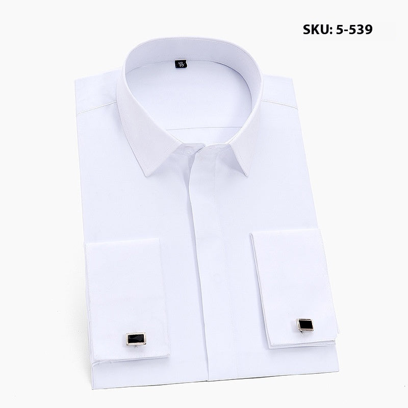 Men’s Slim-Fit Long-Sleeve Non-Iron White Shirt – Wrinkle-Resistant Modern Style