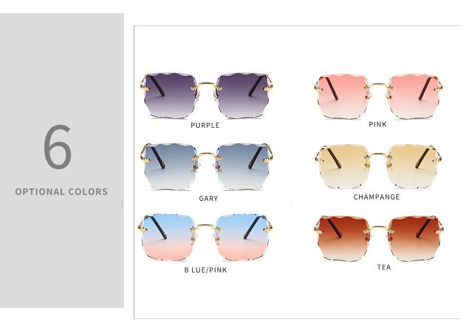 Frameless square sunglasses