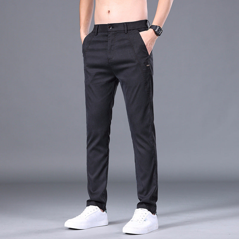 Men's Tencel Straight Slim Fit Trousers – Ultra-Light & Skin-Friendly Pants
