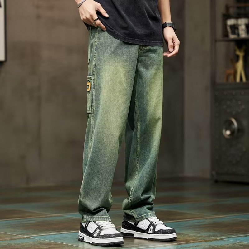 Vintage High‑Street Straight Jeans for Men – Timeless Retro Denim by NYLIXA