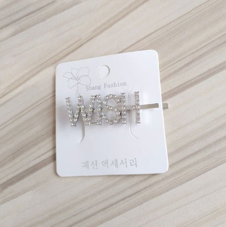 Fashion girls silver plated English alphabet clips trend hair accessories side clips hairpin