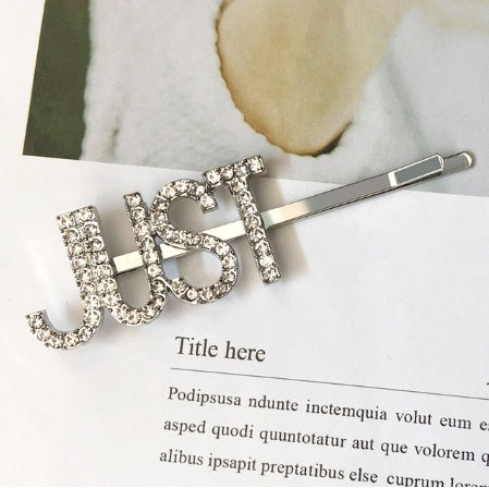 Fashion girls silver plated English alphabet clips trend hair accessories side clips hairpin