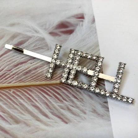Fashion girls silver plated English alphabet clips trend hair accessories side clips hairpin