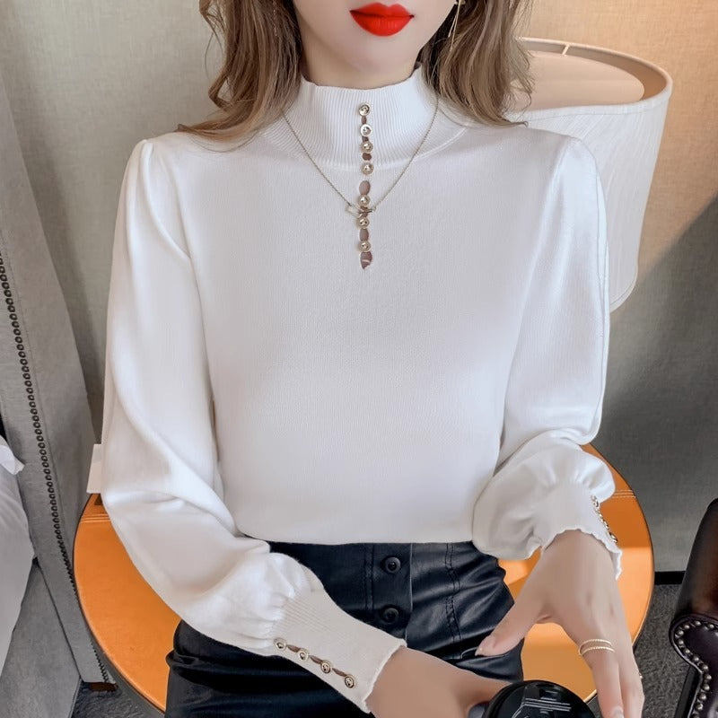 Women's Half Turtleneck Pullover Sweaters Bottoming Shirt