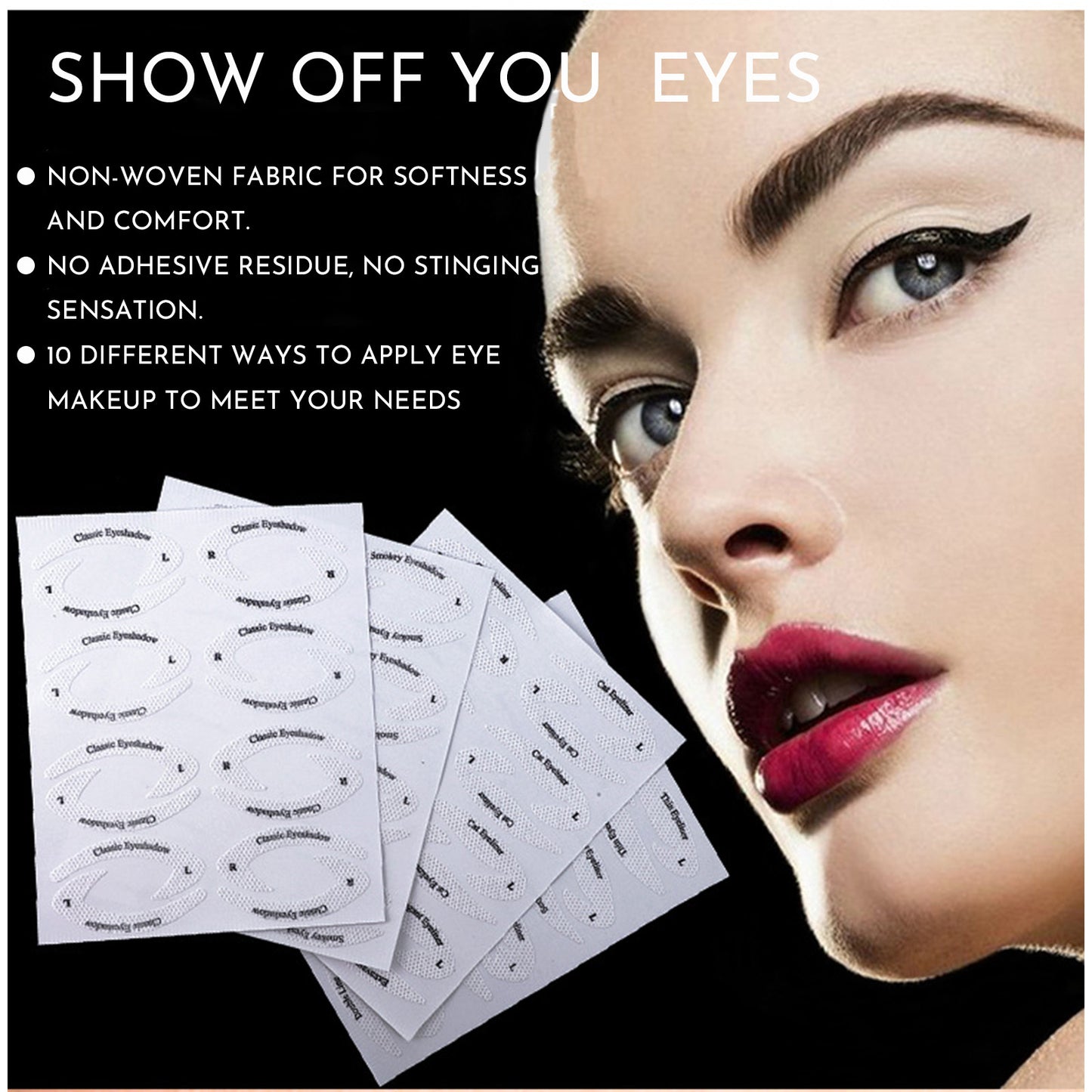 New Eyeliner Sticker European And American Eye Makeup Eyeshadow Makeup Template Makeup Sticker 4 Pieces Reusable And Flexible Eyeliner Tape & Eyeshadow