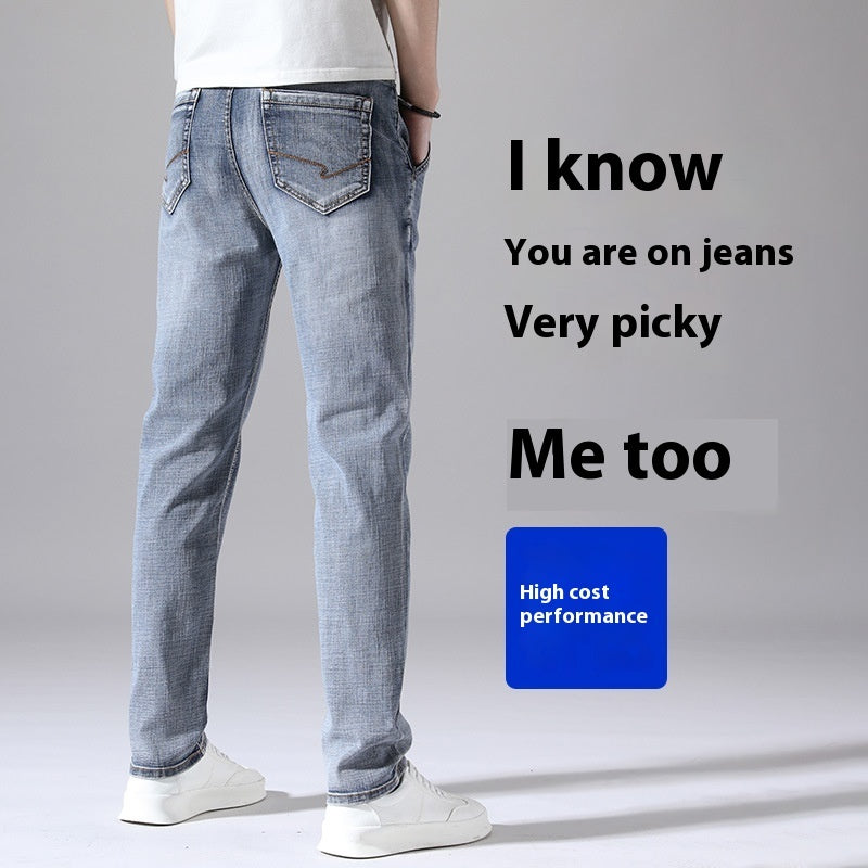 Men’s Retro Thin Straight-Leg Jeans – Lightweight & Laid-Back Comfort