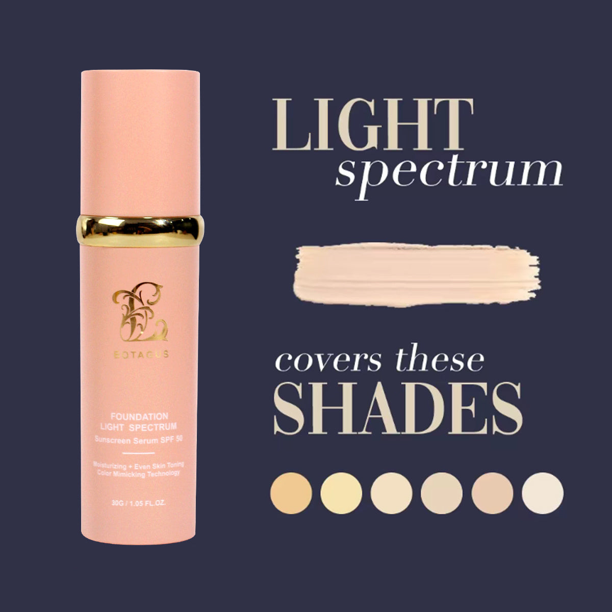 Botagus 4‑in‑1 SPF 50 Foundation – Concealer, Moisturizer, Sunscreen & Light‑Spectrum Coverage