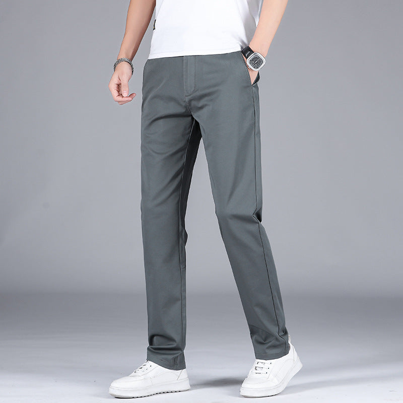 Men’s High Waist Summer Trousers – Plus Size Loose Fit & Breathable Business Pants