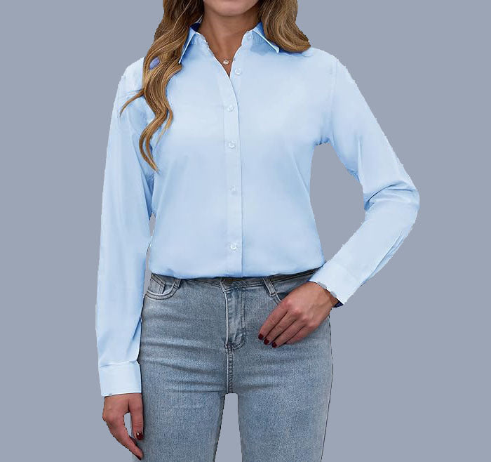 European And American Loose Fashion Temperament Pure Color Shirt
