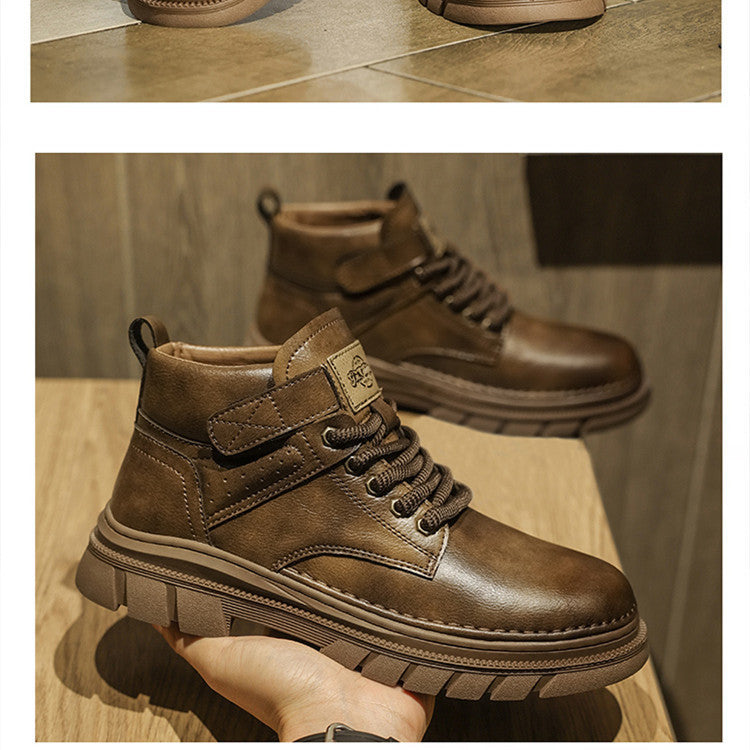 Men’s High-Top Retro Martin Boots – Genuine Leather Workwear