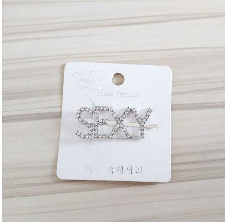 Fashion girls silver plated English alphabet clips trend hair accessories side clips hairpin