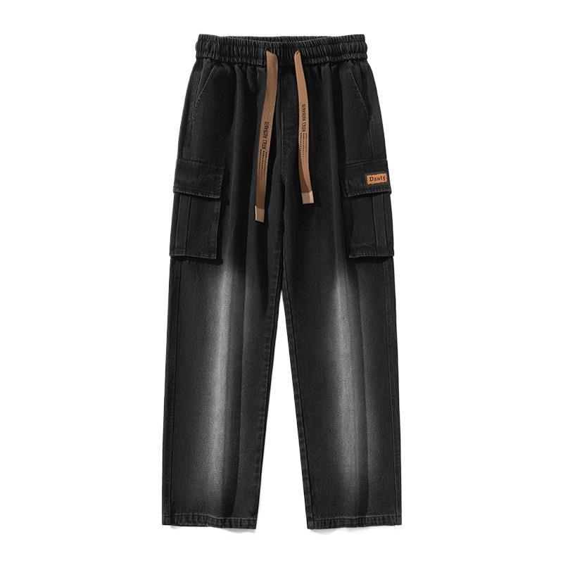 Men's Loose Fit Gradient Washed Wide-Leg Jeans – Draped Streetwear Denim