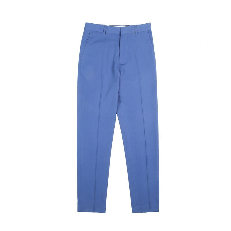 Men’s Spring/Summer Draped Solid‑Color Suit Pants – Stretchy Comfort, Elegant Casual Style