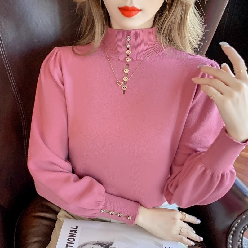 Women's Half Turtleneck Pullover Sweaters Bottoming Shirt