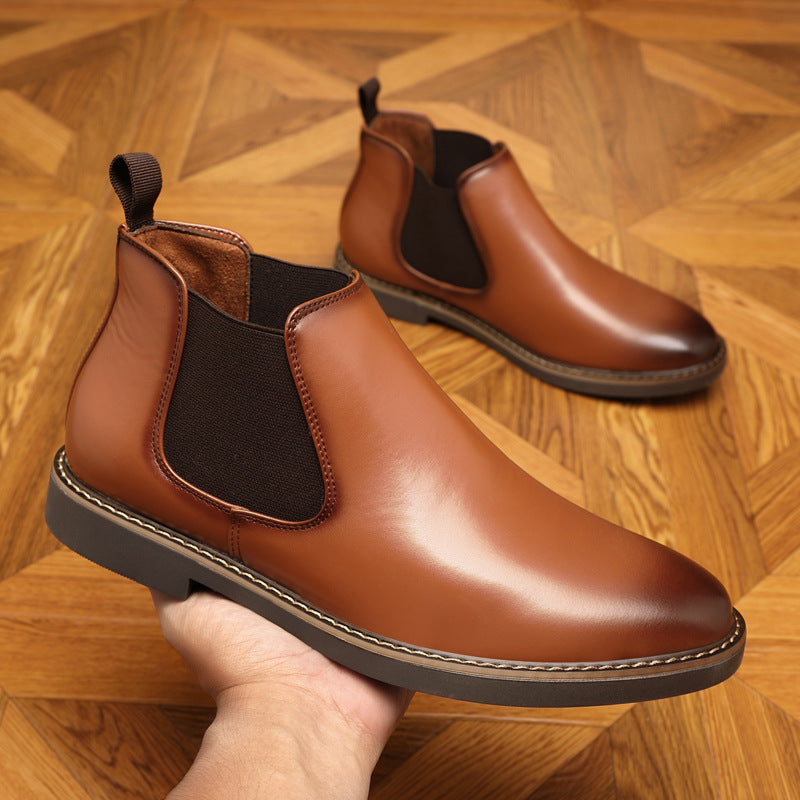 Men’s Formal Pointed Toe Leather Boots – Elegant Dress Shoes