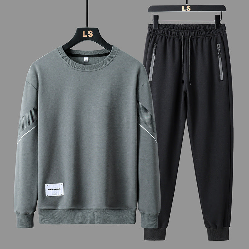 Men’s Casual Round‑Neck Sweater & Sweatpants Set – Soft Lounge Outfit for Fall/Winter