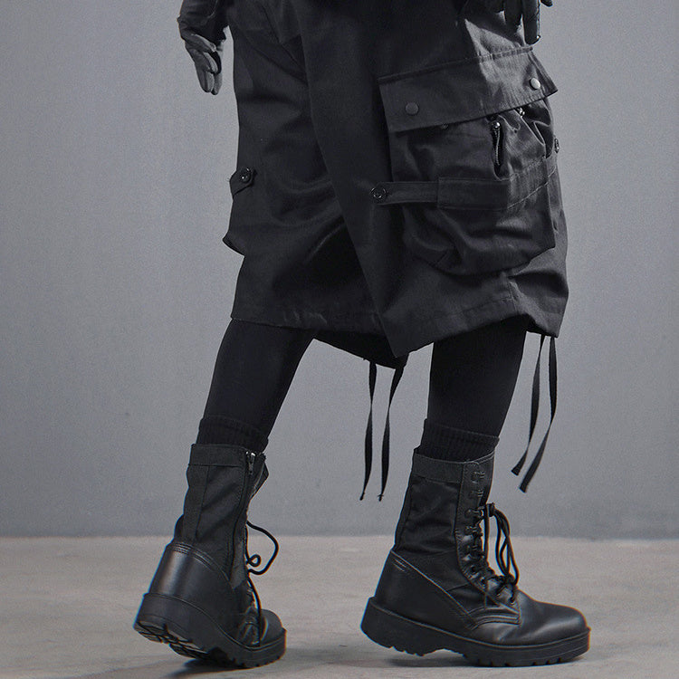 Mechanical Style Ribbon Loose Leisure Workwear Shorts