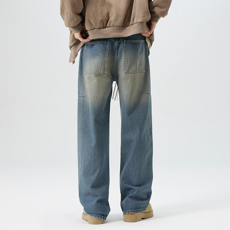 Men’s Retro Straight Fit Jeans – Personalized Urban Streetwear Look